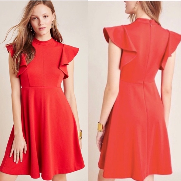 Anthropologie Maeve Deena Mini Dress Red NWT - Picture 5 of 11